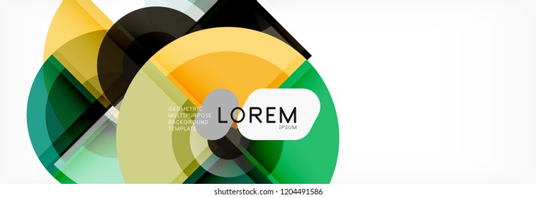 Fondo abstracto - círculos multicolores, diseño geométrico mínimo de moda, ilustración vectorial