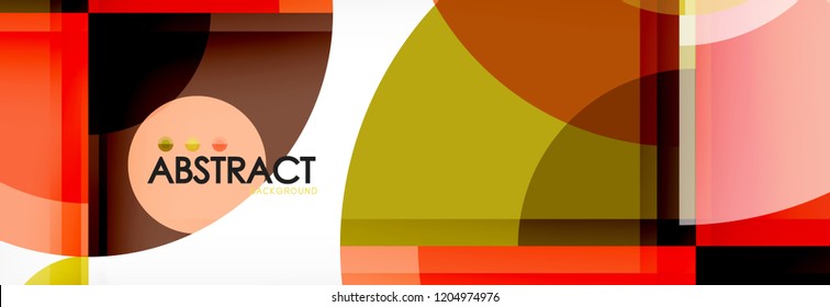 Abstract background - multicolored circles, trendy minimal geometric design, vector illustration