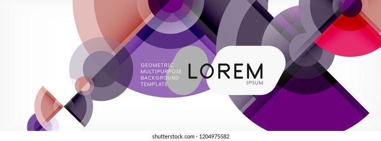 Fondo abstracto - círculos multicolores, diseño geométrico mínimo de moda, ilustración vectorial