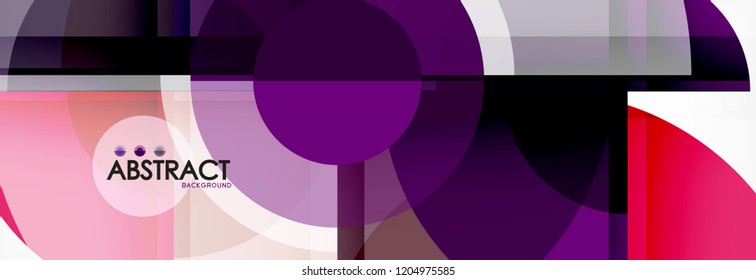 Abstract background - multicolored circles, trendy minimal geometric design, vector illustration