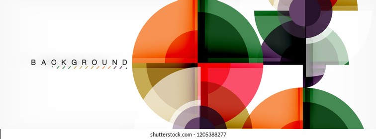 Abstract background - multicolored circles, trendy minimal geometric design, vector illustration