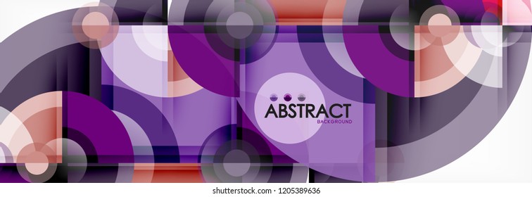 Abstract background - multicolored circles, trendy minimal geometric design, vector illustration