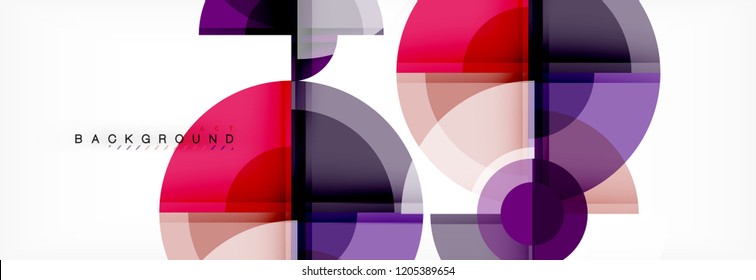 Abstract background - multicolored circles, trendy minimal geometric design, vector illustration
