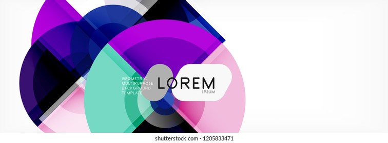 Abstract background - multicolored circles, trendy minimal geometric design, vector illustration
