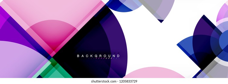 Fondo abstracto - círculos multicolores, diseño geométrico mínimo de moda, ilustración vectorial