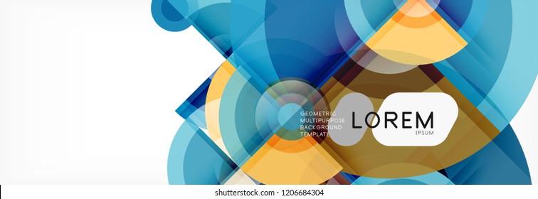 Abstract background - multicolored circles, trendy minimal geometric design, vector illustration