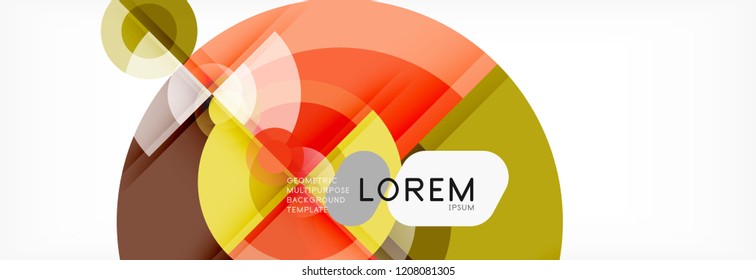 Fondo abstracto - círculos multicolores, diseño geométrico mínimo de moda, ilustración vectorial
