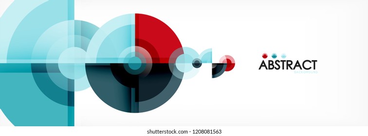 Abstract background - multicolored circles, trendy minimal geometric design, vector illustration