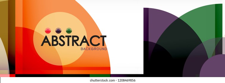 Abstract background - multicolored circles, trendy minimal geometric design, vector illustration
