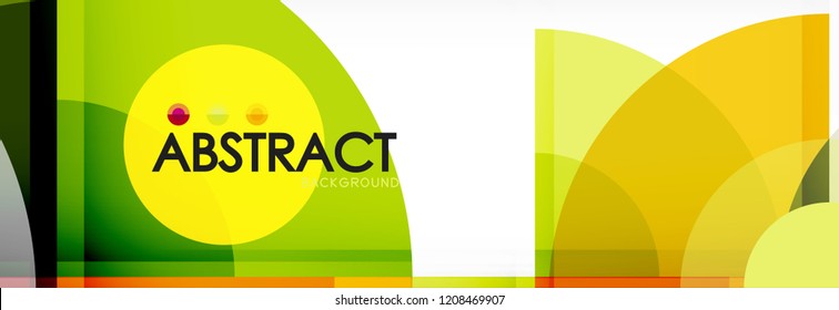 Abstract background - multicolored circles, trendy minimal geometric design, vector illustration