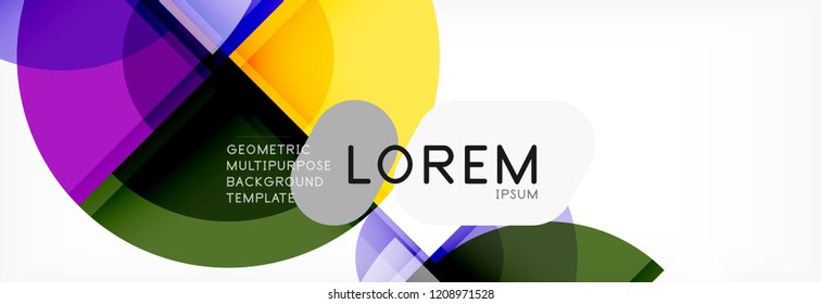 Abstract background - multicolored circles, trendy minimal geometric design, vector illustration