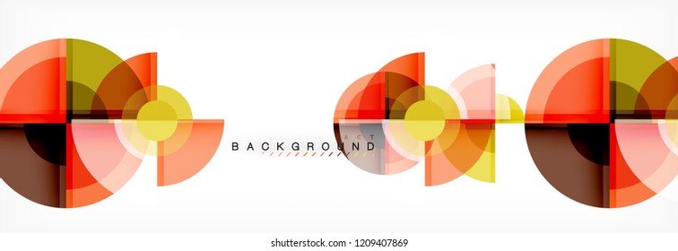 Fondo abstracto - círculos multicolores, diseño geométrico mínimo de moda, ilustración vectorial