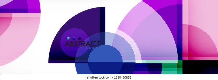 Abstract background - multicolored circles, trendy minimal geometric design, vector illustration