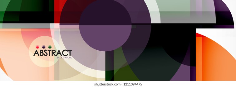 Abstract background - multicolored circles, trendy minimal geometric design, vector illustration