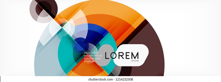 Abstract background - multicolored circles, trendy minimal geometric design, vector illustration