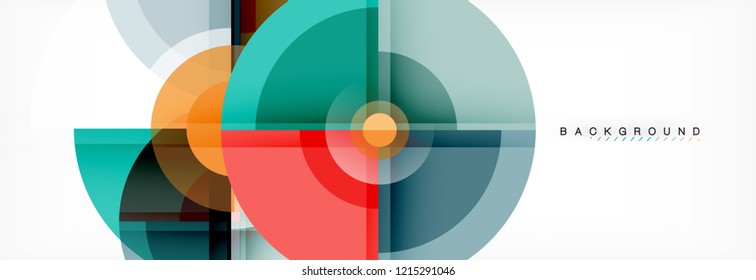 Fondo abstracto - círculos multicolores, diseño geométrico mínimo de moda, ilustración vectorial