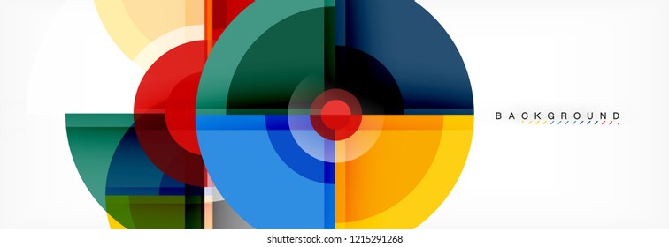 Abstract background - multicolored circles, trendy minimal geometric design, vector illustration