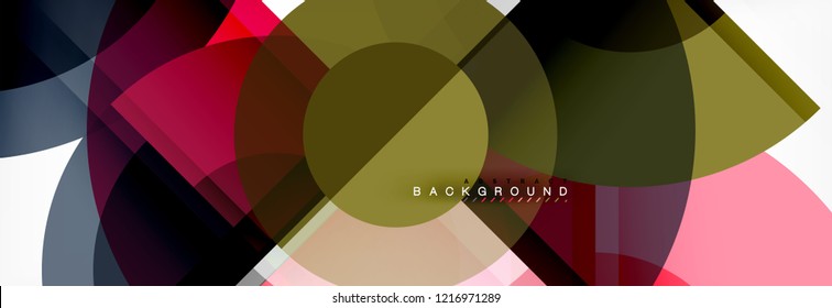 Abstract background - multicolored circles, trendy minimal geometric design, vector illustration