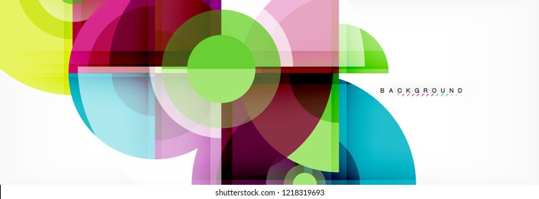 Abstract background - multicolored circles, trendy minimal geometric design, vector illustration
