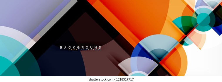Abstract background - multicolored circles, trendy minimal geometric design, vector illustration