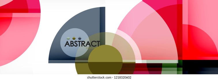 Abstract background - multicolored circles, trendy minimal geometric design, vector illustration