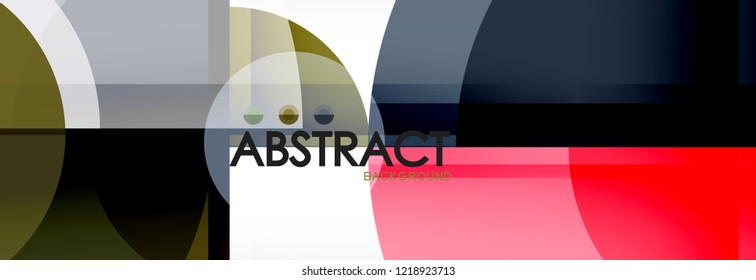 Abstract background - multicolored circles, trendy minimal geometric design, vector illustration
