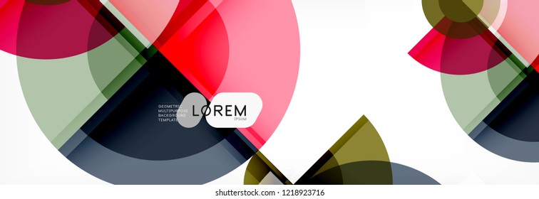 Abstract background - multicolored circles, trendy minimal geometric design, vector illustration