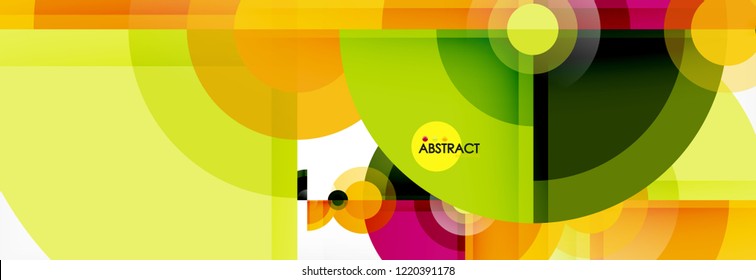 Abstract background - multicolored circles, trendy minimal geometric design, vector illustration