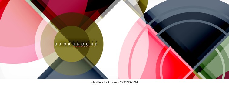 Fondo abstracto - círculos multicolores, diseño geométrico mínimo de moda, ilustración vectorial