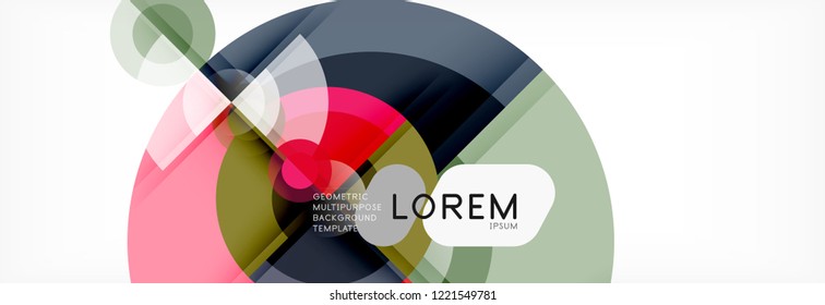 Abstract background - multicolored circles, trendy minimal geometric design, vector illustration