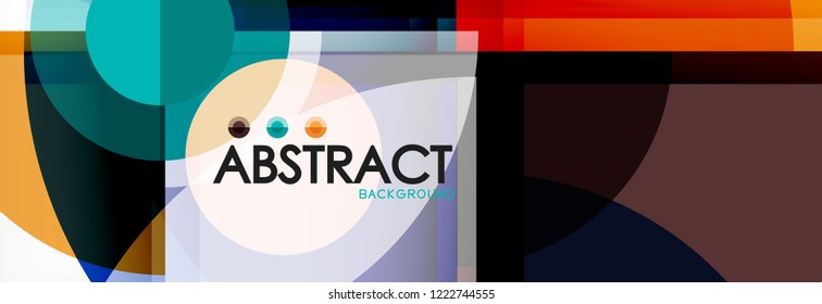 Fondo abstracto - círculos multicolores, diseño geométrico mínimo de moda, ilustración vectorial