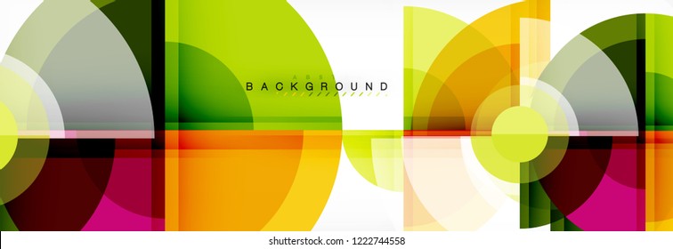 Abstract background - multicolored circles, trendy minimal geometric design, vector illustration