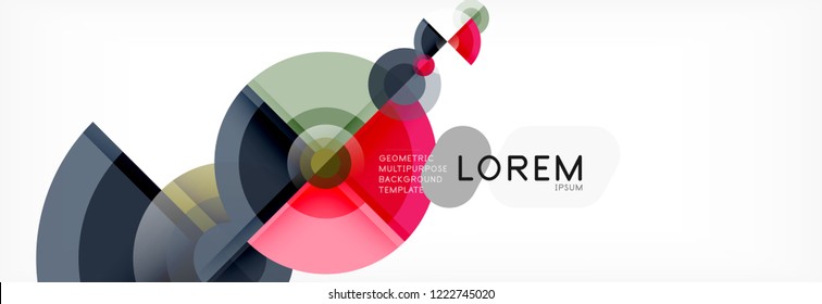 Abstract background - multicolored circles, trendy minimal geometric design, vector illustration