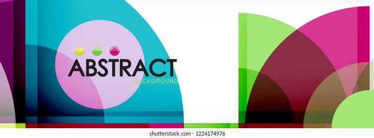 Abstract background - multicolored circles, trendy minimal geometric design, vector illustration
