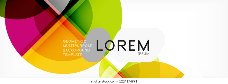 Abstract background - multicolored circles, trendy minimal geometric design, vector illustration