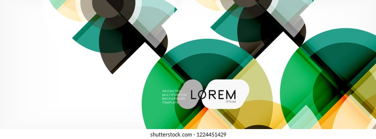 Abstract background - multicolored circles, trendy minimal geometric design, vector illustration