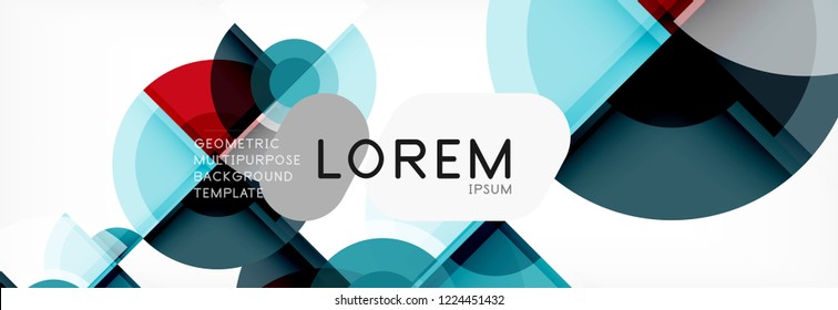 Abstract background - multicolored circles, trendy minimal geometric design, vector illustration