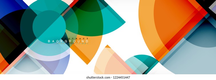 Abstract background - multicolored circles, trendy minimal geometric design, vector illustration