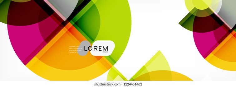 Abstract background - multicolored circles, trendy minimal geometric design, vector illustration