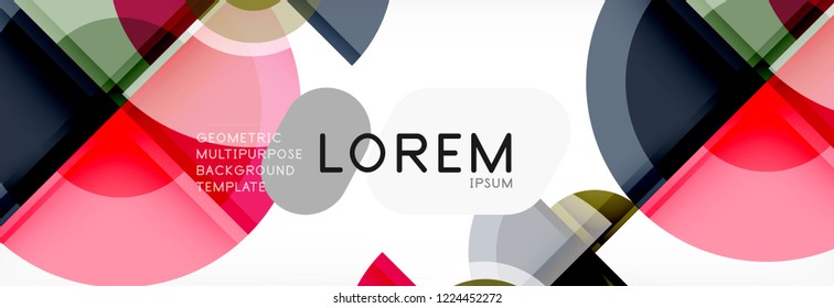 Abstract background - multicolored circles, trendy minimal geometric design, vector illustration