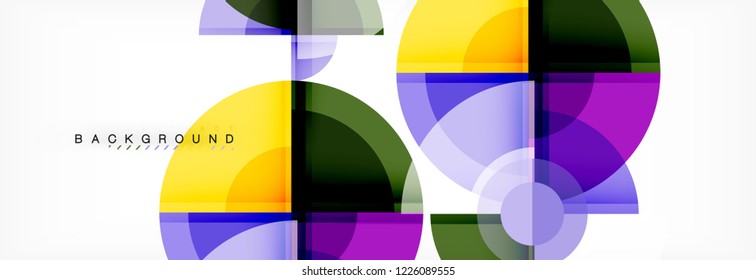 Abstract background - multicolored circles, trendy minimal geometric design, vector illustration