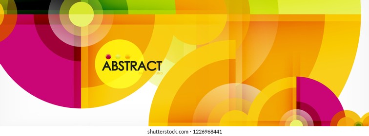 Abstrakter Hintergrund - mehrfarbige Kreise, trendy minimales geometrisches Design, Vektorillustration-Illustration