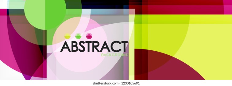 Abstract background - multicolored circles, trendy minimal geometric design, vector illustration