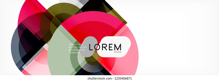 Abstrakter Hintergrund - mehrfarbige Kreise, trendy minimales geometrisches Design, Vektorgrafik