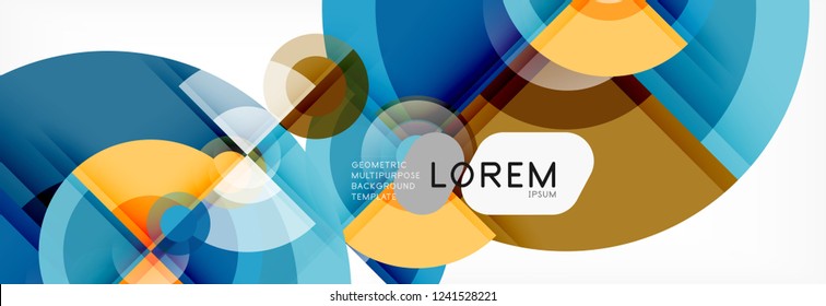Fondo abstracto - círculos multicolores, diseño geométrico mínimo de moda, ilustración vectorial