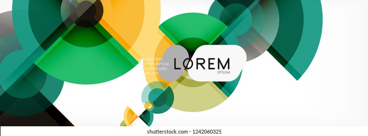Abstract background - multicolored circles, trendy minimal geometric design, vector illustration