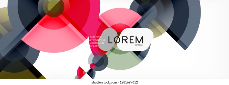 Abstract background - multicolored circles, trendy minimal geometric design, vector illustration