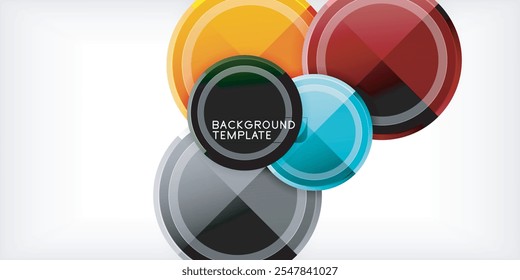 Abstract background - multicolored circles, trendy minimal geometric design, vector illustration