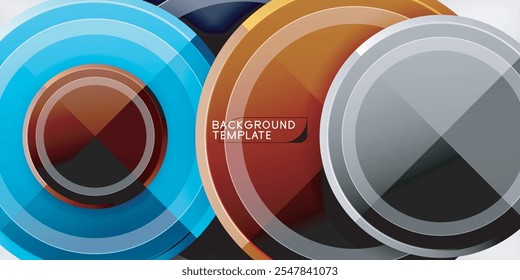 Abstract background - multicolored circles, trendy minimal geometric design, vector illustration