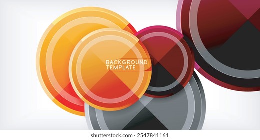 Abstract background - multicolored circles, trendy minimal geometric design, vector illustration